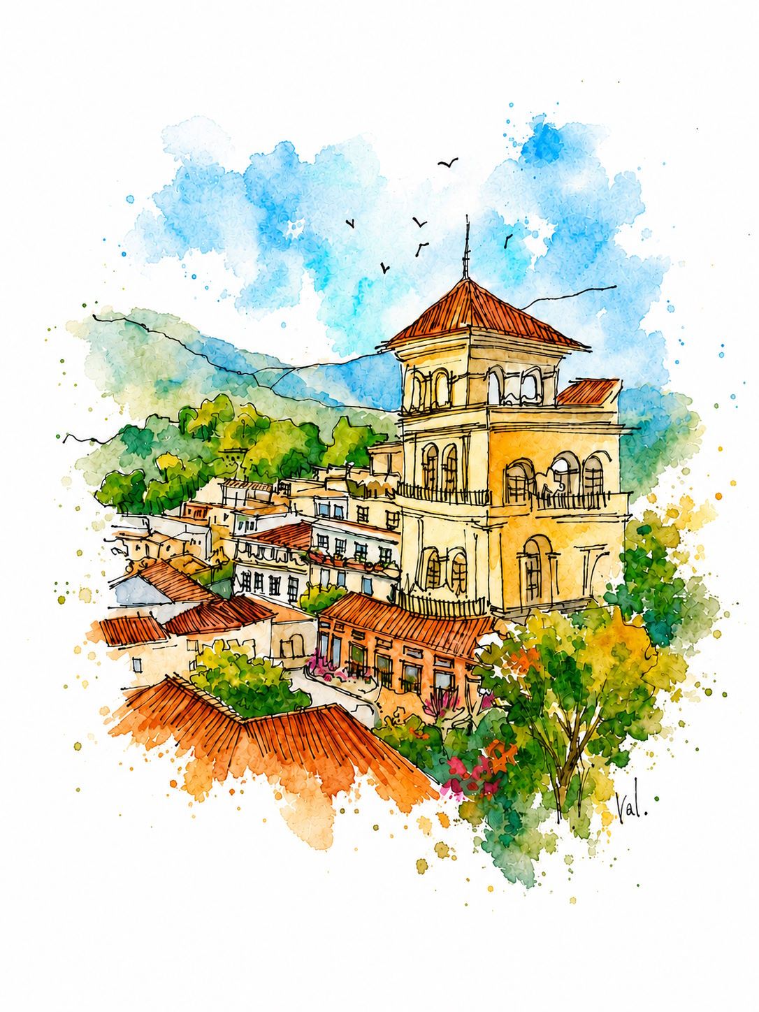 Croquis de la grande maison Kawacita